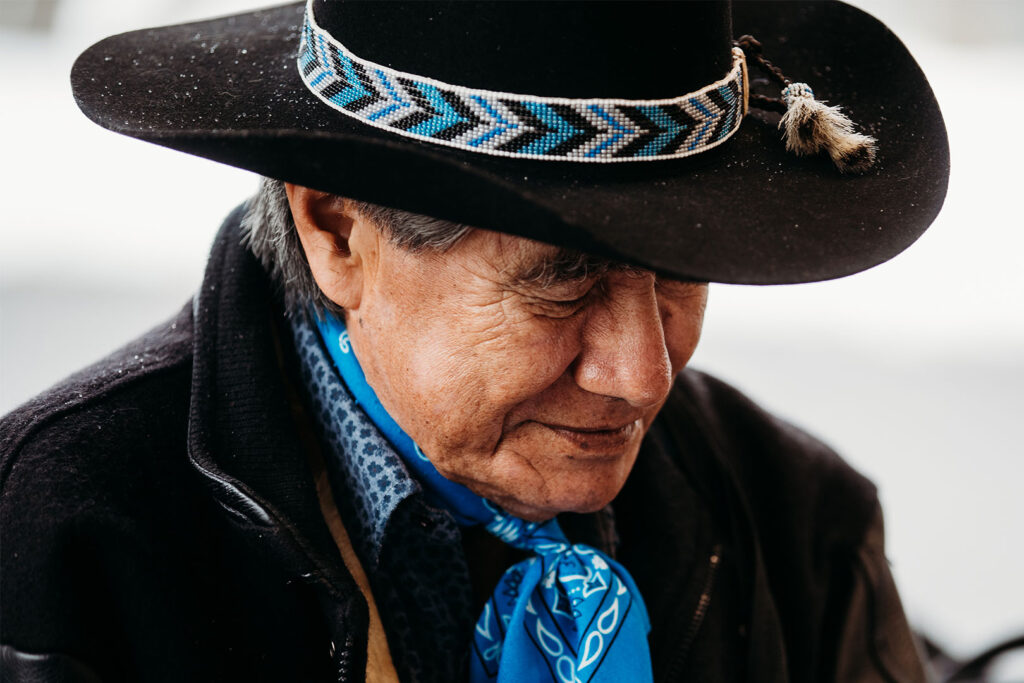 Indigenous Man with Hat and Bandana